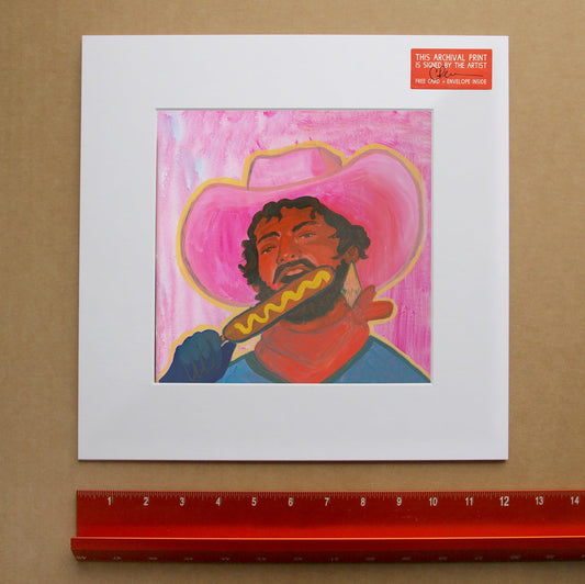 Corndog Cowboy Art Print | Caya Crum Art Crum Art