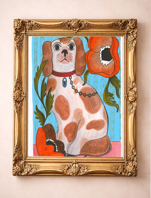Cavalier King Charles shown framed by Crum Art