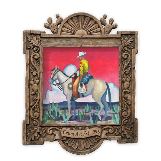 Thank You Horse — horse art print by Caya Crum in a square carved wood frame