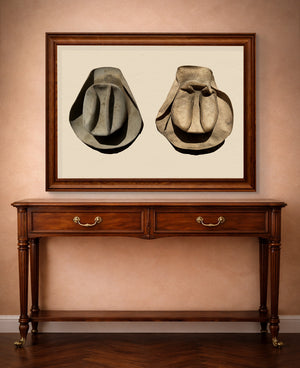 Cowboy hats western print by Carl Crum in a horizontal frame mockup