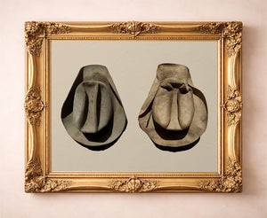Rancher Comp Arnold's Cowboy Hats western art print by Carl Crum — in a gold frame