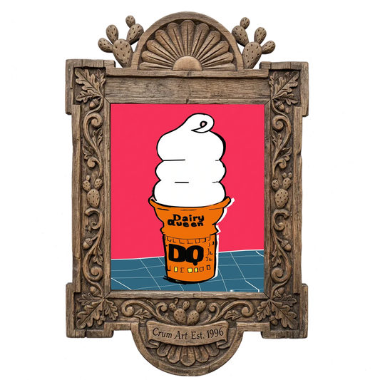 DQ Cone Matisse — kitchen wall art print by Betsy Crum in a carved wood frame