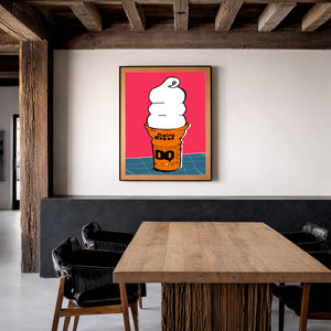 Ice Cream Art Print - Matisse Style Pop Art Ice Cream Cone | Betsy Crum