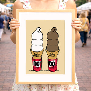 Ice Cream Pop Art Print | Ice Cream Decor | Betsy Crum Art