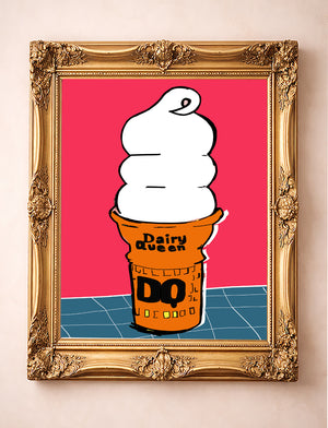 Ice Cream Art Print - Matisse Style Pop Art Ice Cream Cone | Betsy Crum