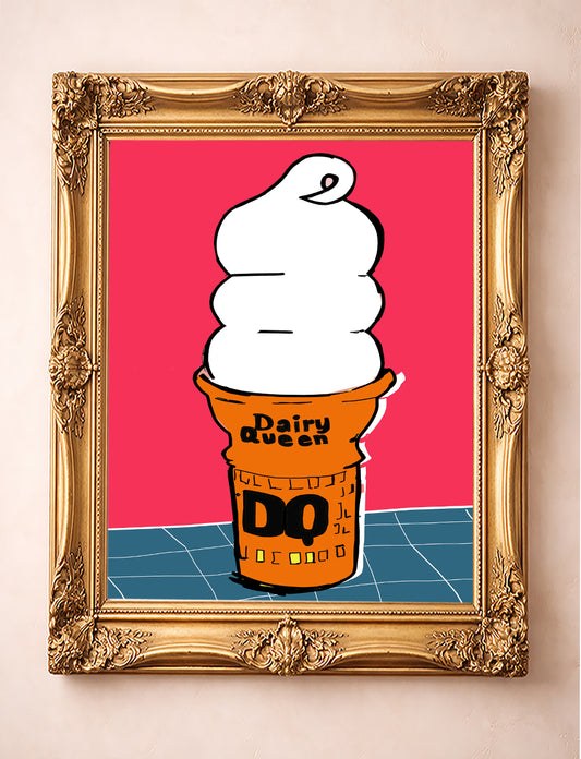 Ice Cream Art Print - Matisse Style Pop Art Ice Cream Cone | Betsy Crum