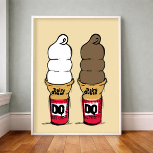 Ice Cream Pop Art Print | Ice Cream Decor | Betsy Crum Art