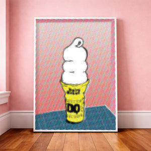 Ice Cream Art Print - Texas Halftone Pop Art | Betsy Crum | Crum Art