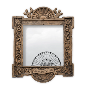 Texas Art | Texas Star Ferris Wheel Print, Square | Betsy Crum — art print in a carved wood frame, Crum Art