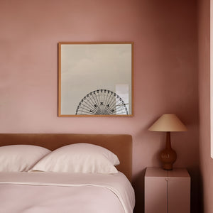 Texas Star Ferris Wheel art print by Betsy Crum framed in a room