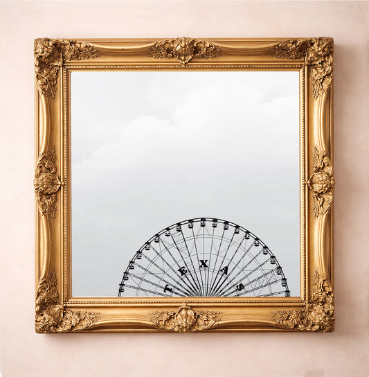 Texas Star Ferris Wheel — Texas art print by Betsy Crum in a square gold frame