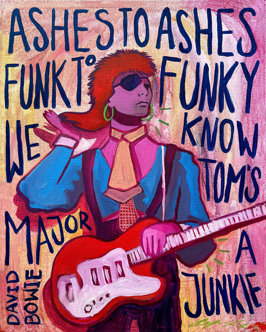 Bold David Bowie Ashes to Ashes fan art print by Caya Crum