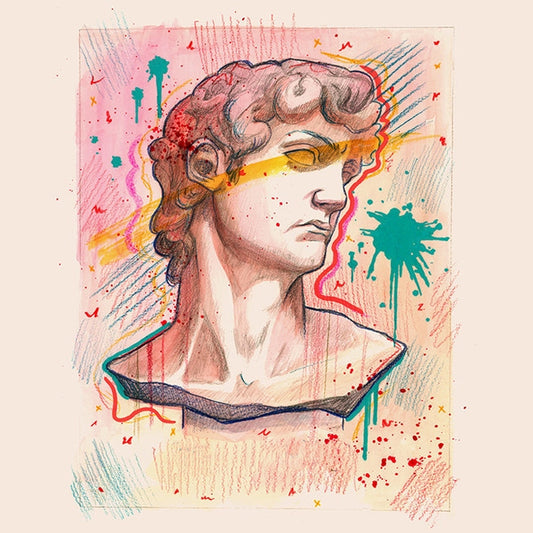 David Statue Greco Roman Pop Art Print | Neoclassical Decor | Caya Crum Crum Art