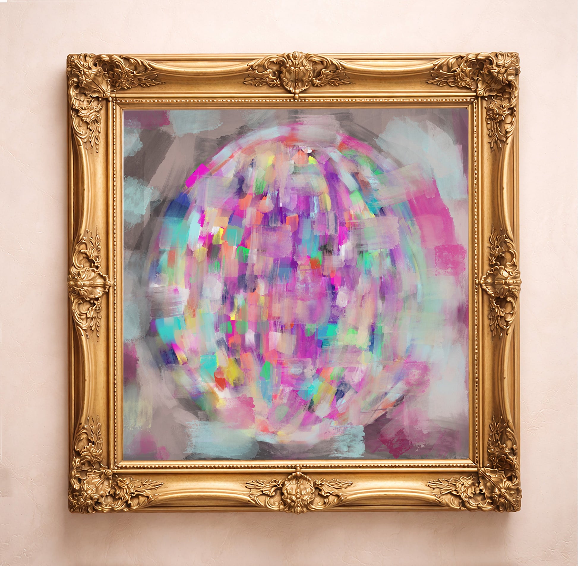 Disco Ball Wall Art by Crum Art, a matted archival art print inspired by vintage disco lights, dreamy color, and a little dance-floor nostalgia. This museum quality print is made right here in Texas.