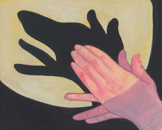 Dog Shadow Puppet Print | Whimsical Art | Caya Crum Art art print by Caya Crum