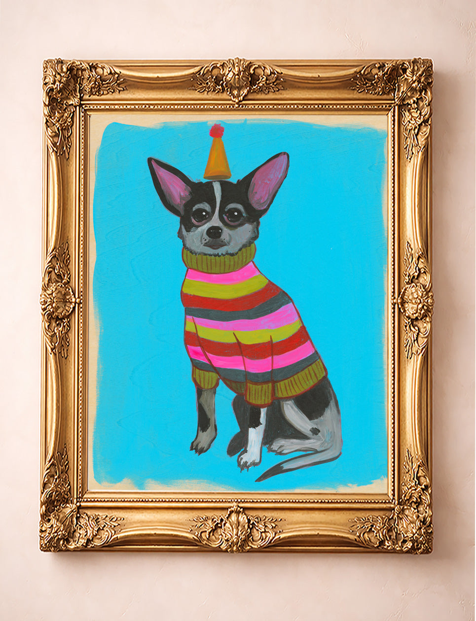 Dog Wall Decor Colorful Chihuahua art print by Caya Crum.