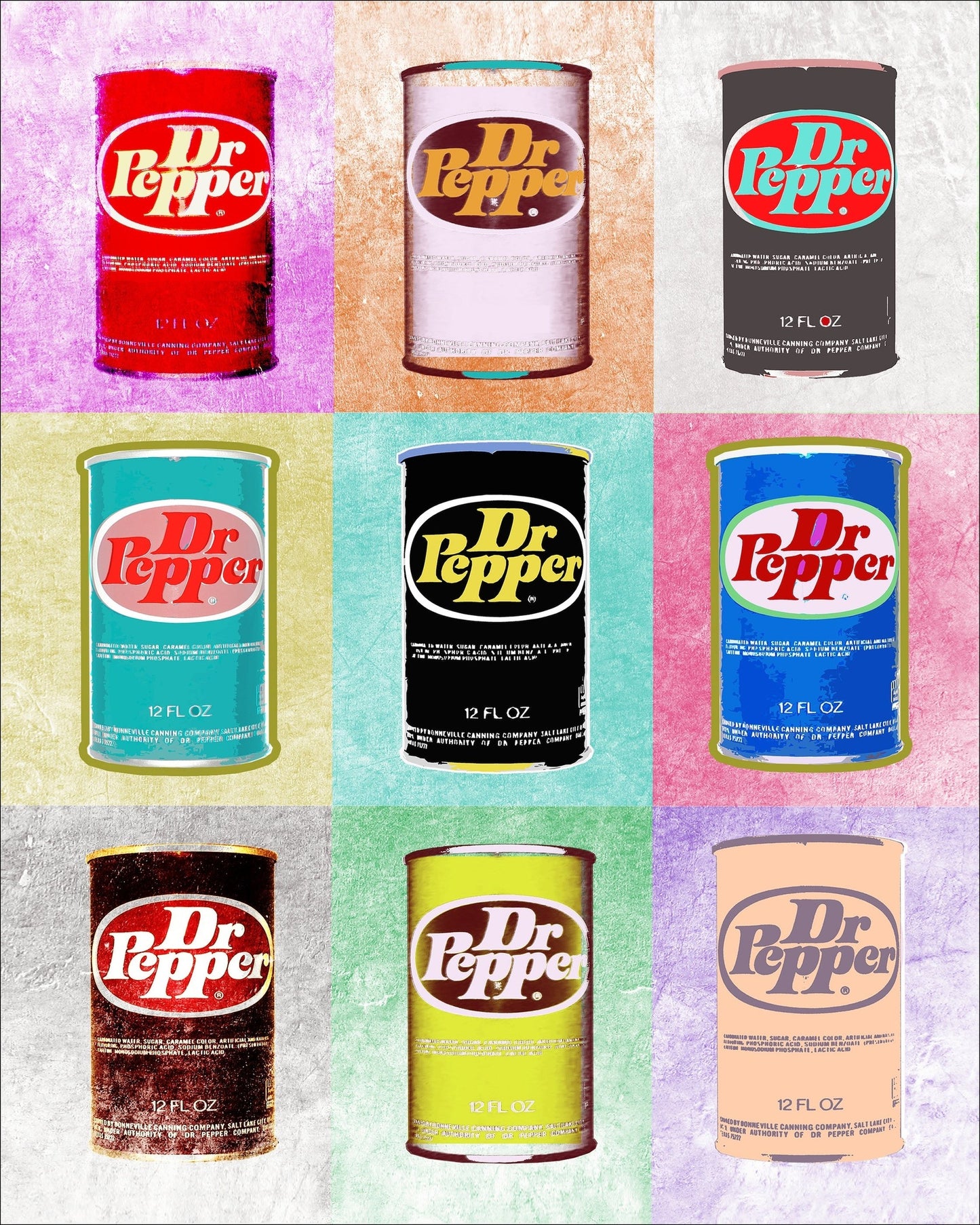 Dr Pepper Art - Pop Art Grid Print | Betsy Crum Art