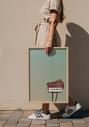Earl Abel's marquee San Antonio art print by Betsy Crum — framed with velvet mat