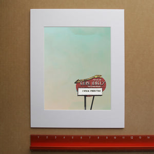 Earl Abel's marquee San Antonio art print by Betsy Crum, hand-signed vertical fine art print