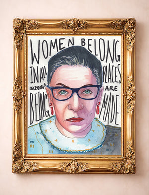 Ruth Bader Ginsburg Quote shown framed by Crum Art