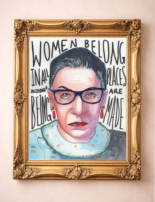 Ruth Bader Ginsburg Quote shown framed by Crum Art