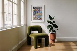 Alphabet Nursery Decor Fort Worth art print by Betsy Crum — framed with velvet mat
