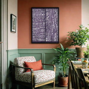 Fort Worth street names map print by Carl Crum in a soft neutral corner
