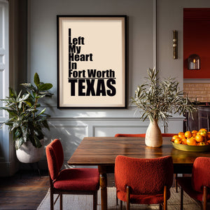 Fort Worth Ileftmyheart8X10 shown framed by Crum Art