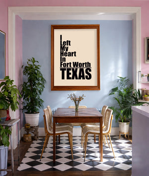 Fort Worth Ileftmyheart8X10 shown framed by Crum Art