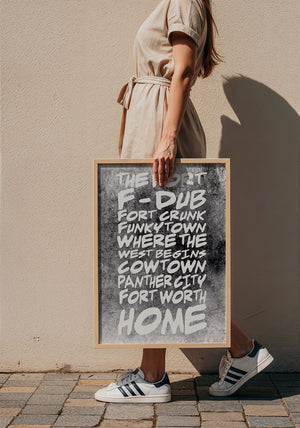 Fort Worth Nicknames Fort Worth art print by Betsy Crum — framed with velvet mat