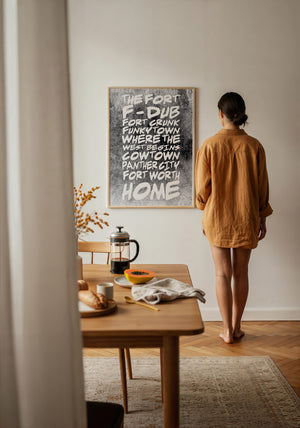 Fort Worth Nicknames Fort Worth art print by Betsy Crum — framed with velvet mat