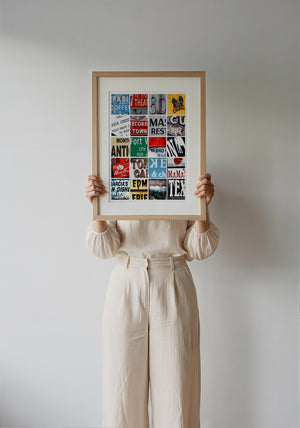 Iconic Fort Worth art print by Betsy Crum — framed with velvet mat