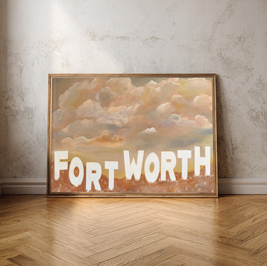 Fort Worth Art Prints — Fort Worth Sign Wall Decor - Dusty and Western Gift  | Betsy Crum Art