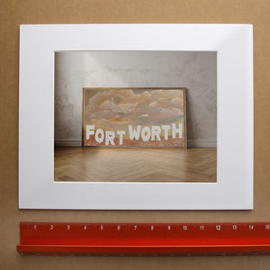 Fort Worth Sign western art print by Betsy Crum — with white mat