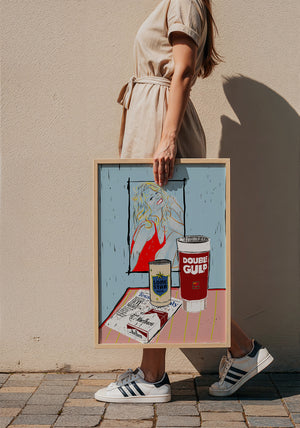 Farrah Fawcett Still Life Texas art print by Betsy Crum — framed with velvet mat