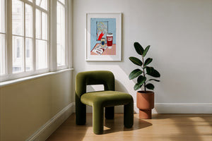 Farrah Fawcett Still Life Texas art print by Betsy Crum — framed with velvet mat