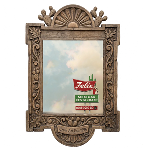 Felix Restaurant — Houston art print by Betsy Crum in a carved wood frame