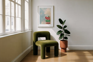 Felix Restaurant Houston art print by Betsy Crum — framed with velvet mat