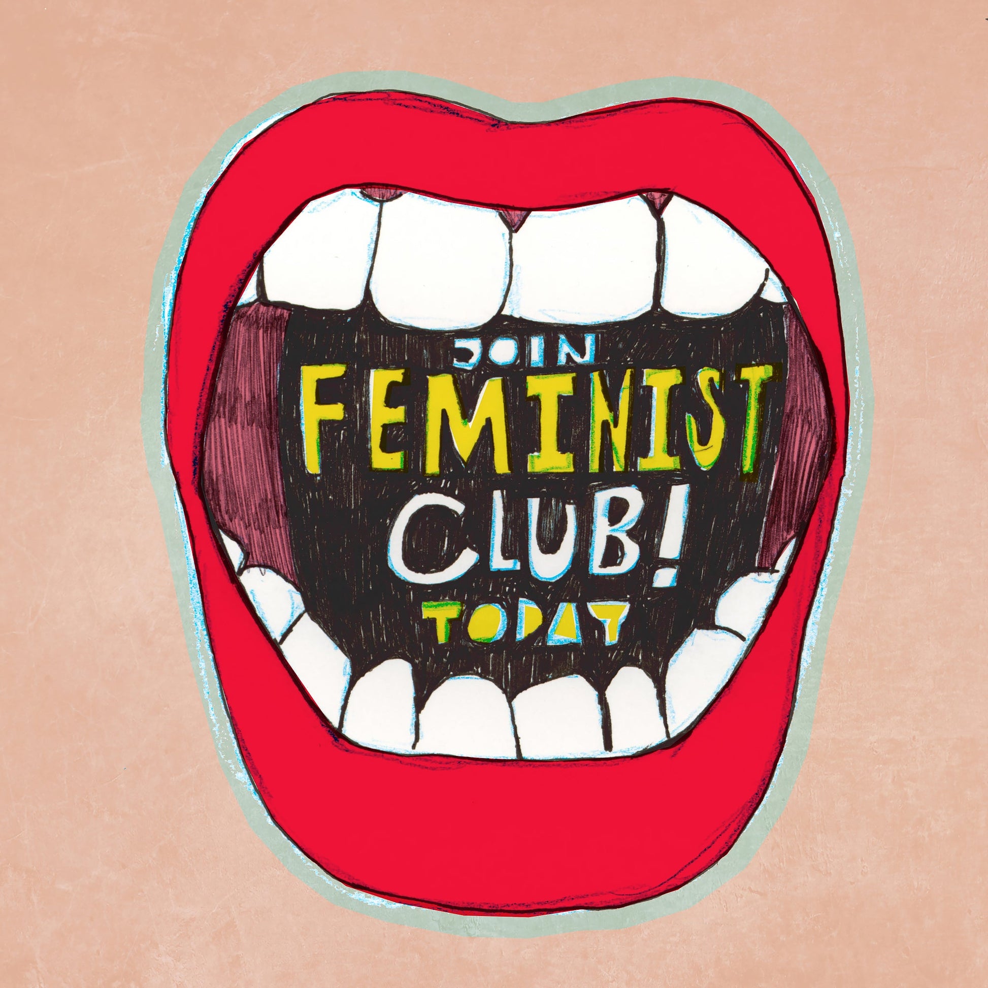 Feminist Club Poster Art Print — Girl Power Empowerment Wall Art | Caya Crum Crum Art