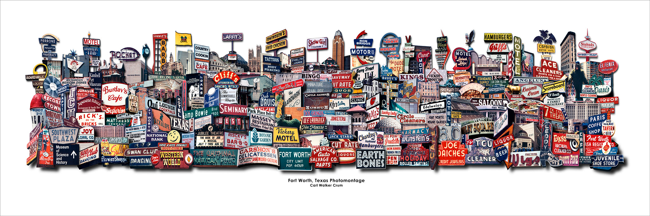 Cal Crum Fort Worth Art - City Photomontage Print | Carl Crum | Crum Art