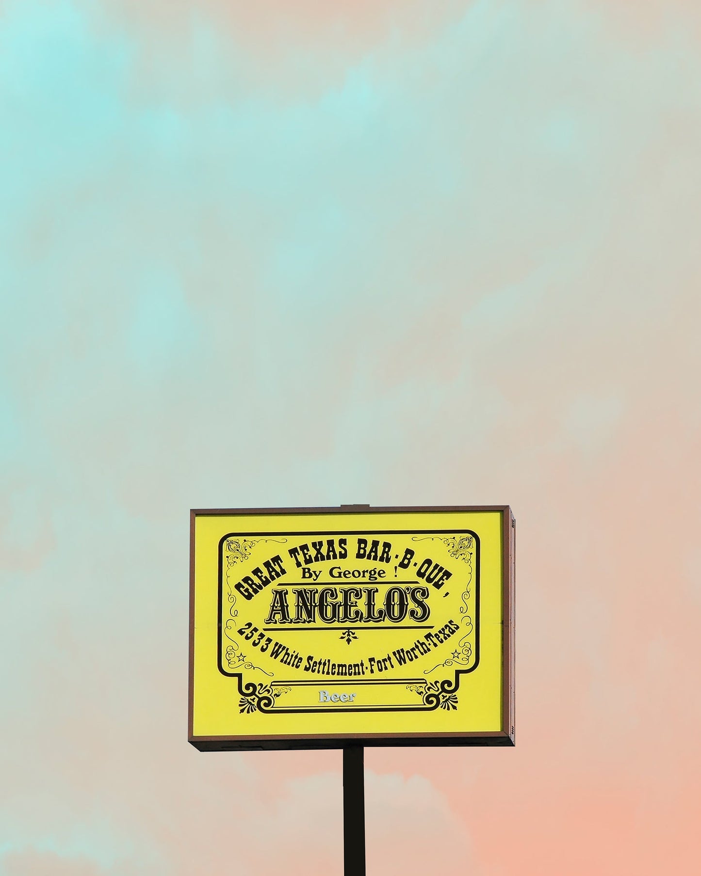 Fort Worth Art Prints — Angelo’s BBQ and a Big Texas Sky Art Iconic Art and Prints | Betsy Crum Art