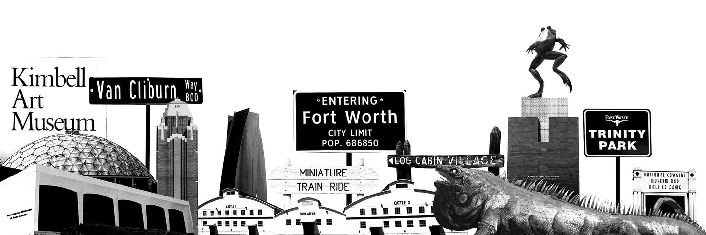 Fort Worth Art Prints — Cultural District Black and White Art of Fort Worth Modern Art | Betsy Crum Art