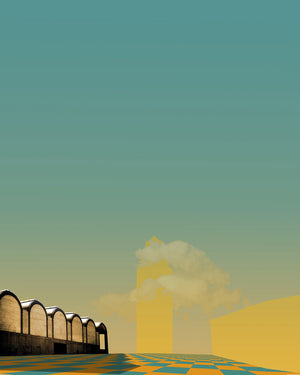 Fort Worth Art Prints — Kimbell Art Museum Prints and Will Rogers Decor Surrealist Style Print | Betsy Crum Art Crum Art