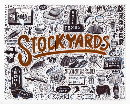 Fort Worth Art Prints — Stockyards Print Signs and Landmarks of Fort Worth | Caya Crum Art Crum Art