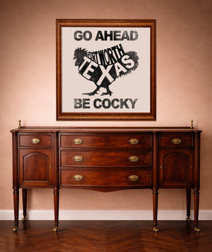 Fort Worth Rooster Typography Art Print