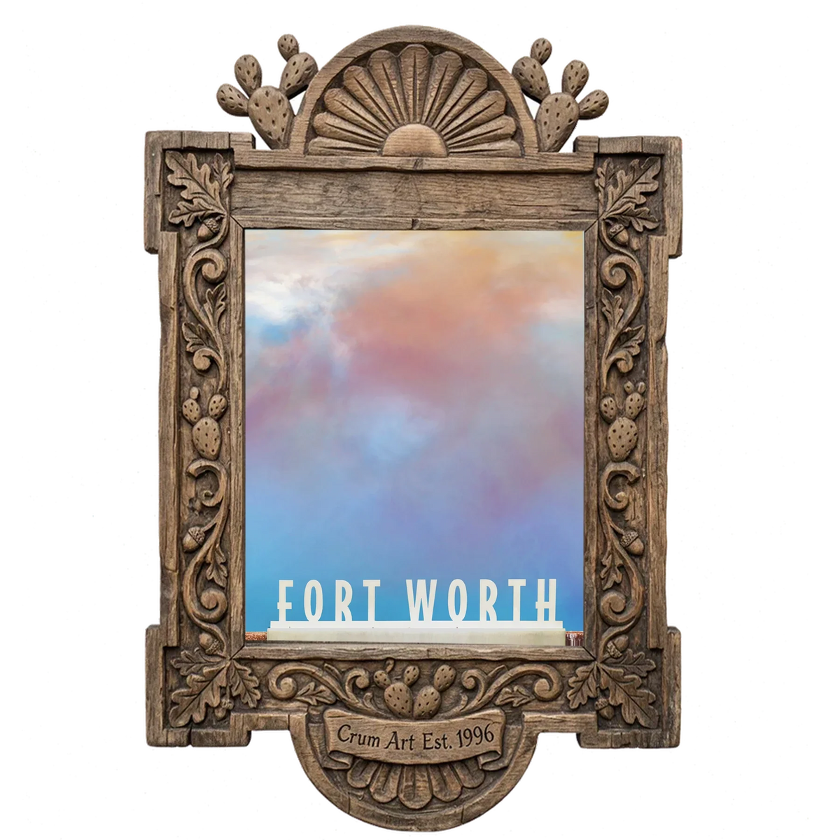 Water Gardens Close Up — Fort Worth art print by Betsy Crum in a carved wood frame