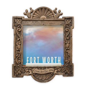 Water Gardens Big Sky — Fort Worth art print by Betsy Crum in a square carved wood frame