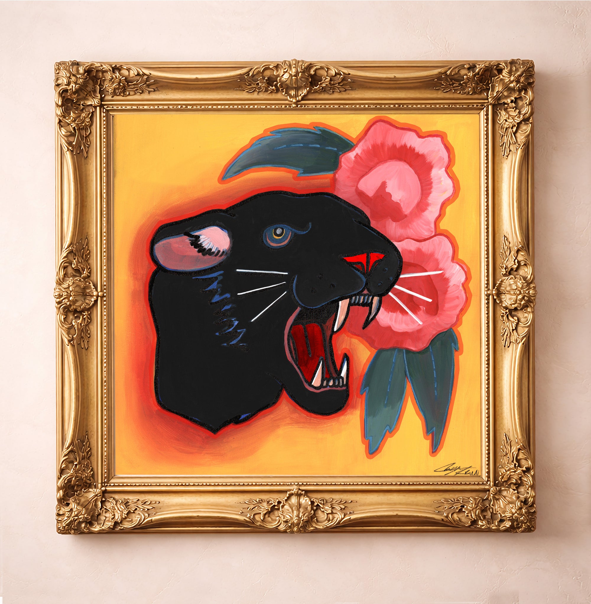 Fort Worth Decor Panther City Peony Art Print, by artist Caya Crum is an archival art print inspired by Fort Worth’s Panther City lore, the old legend of a panther asleep in the street, and the unexpected elegance of bold peonies, available at crumart.com. This museum quality print is made right here in Texas. 