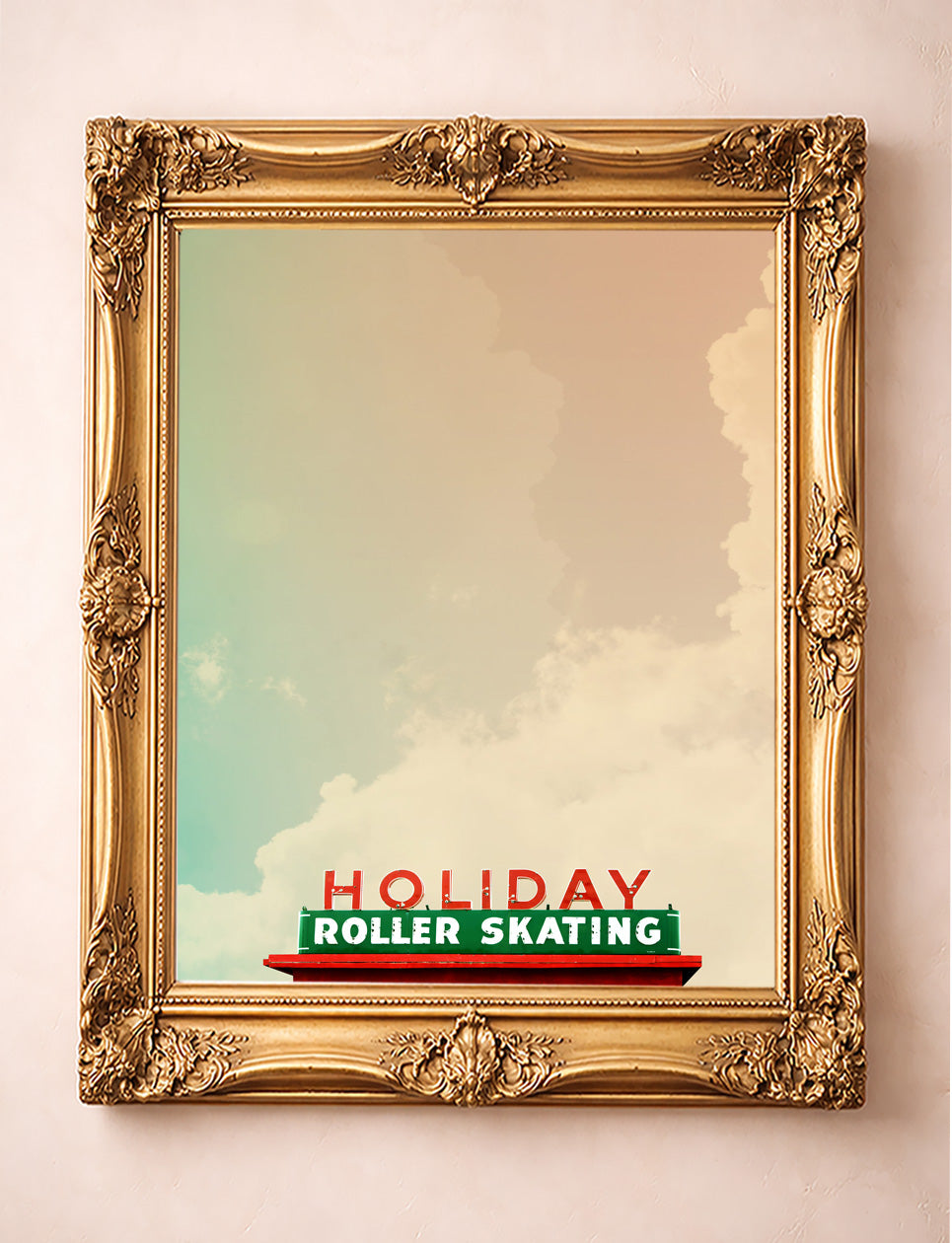 Fort Worth Art Prints — Retro Roller Rink Print Fort Worth Iconic Holiday Skate Sign | Betsy Crum Art