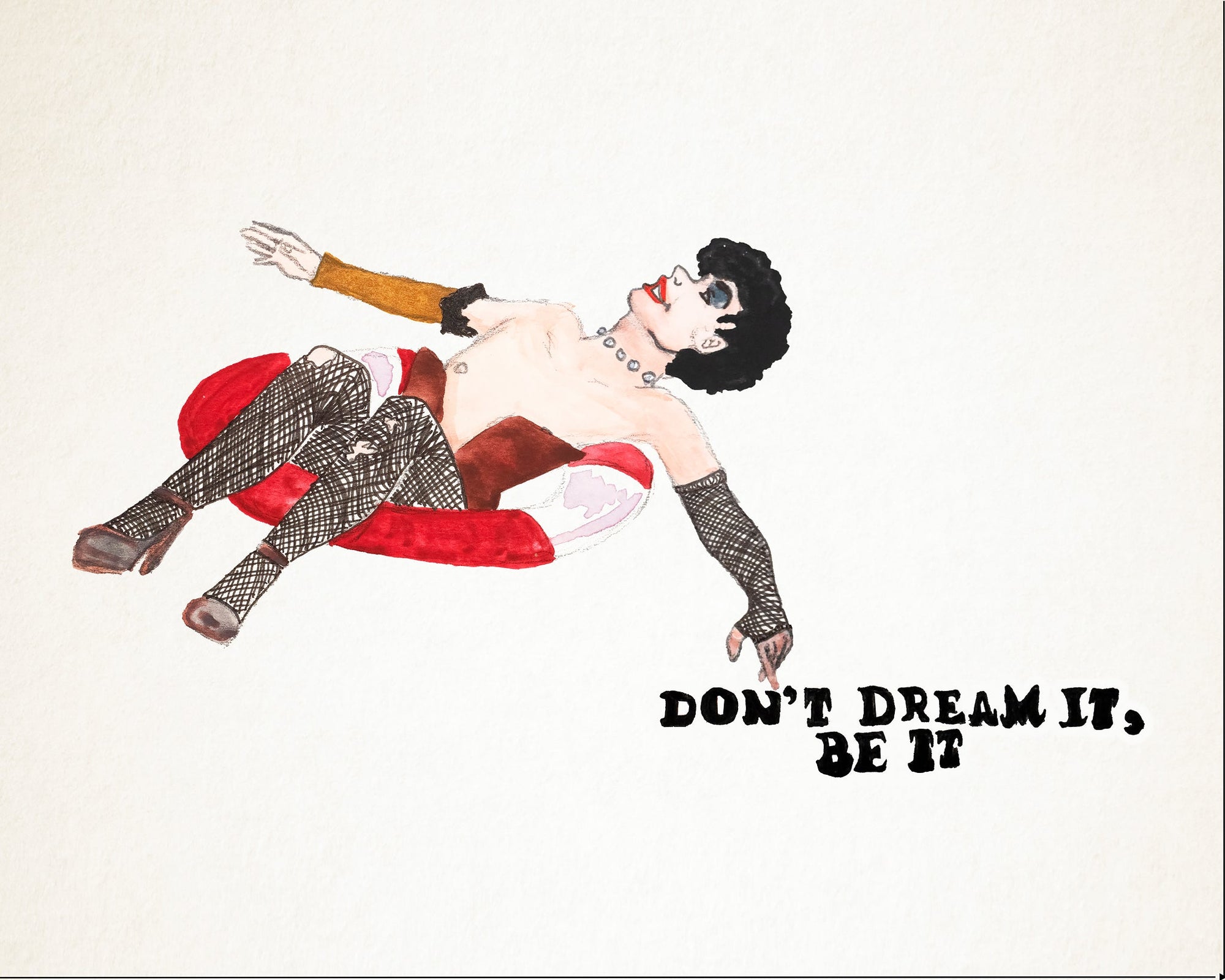 Frank N. Furter Art Print — Rocky Horror Fan Art Quote Print | Caya Crum Art Crum Art